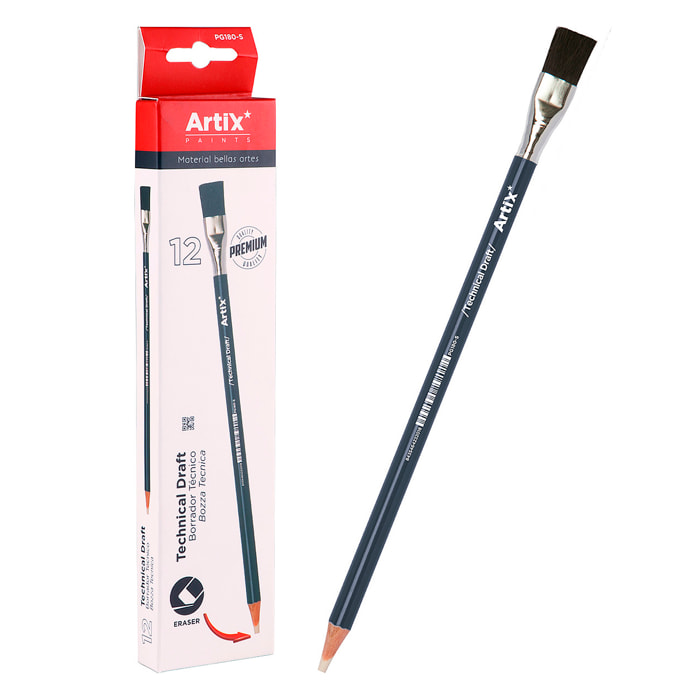 PACK 12 Uds. GOMMA DA CANCELLARE IN MATITA CON SPazzola