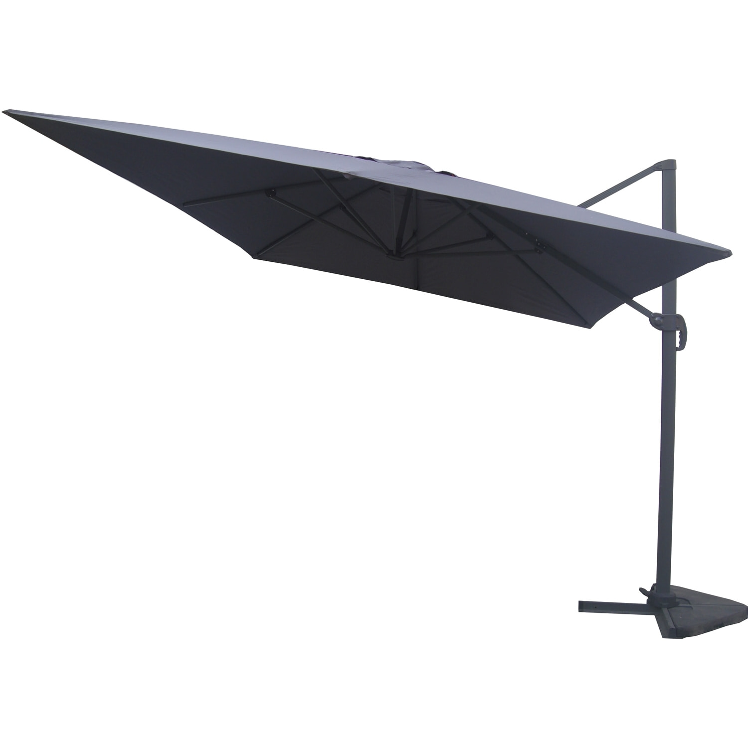 Parasol déporté et rotatif 3 x 4 m gris NAVIA