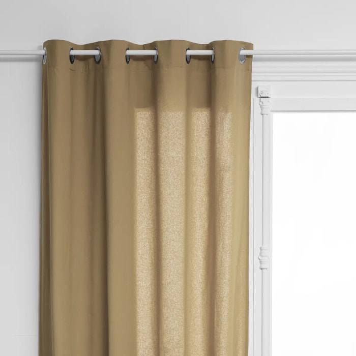 Rideau "Anjali" en coton & métal 135x240cm beige