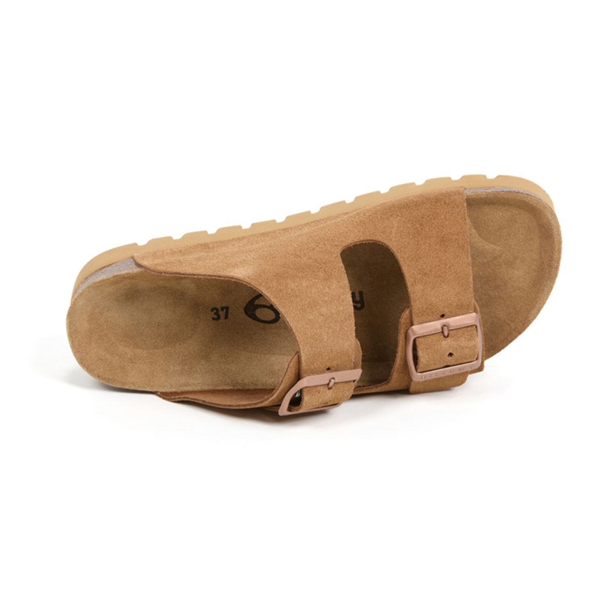 Sandalia Plataforma Cuero Mujer BILLOWY MARRON