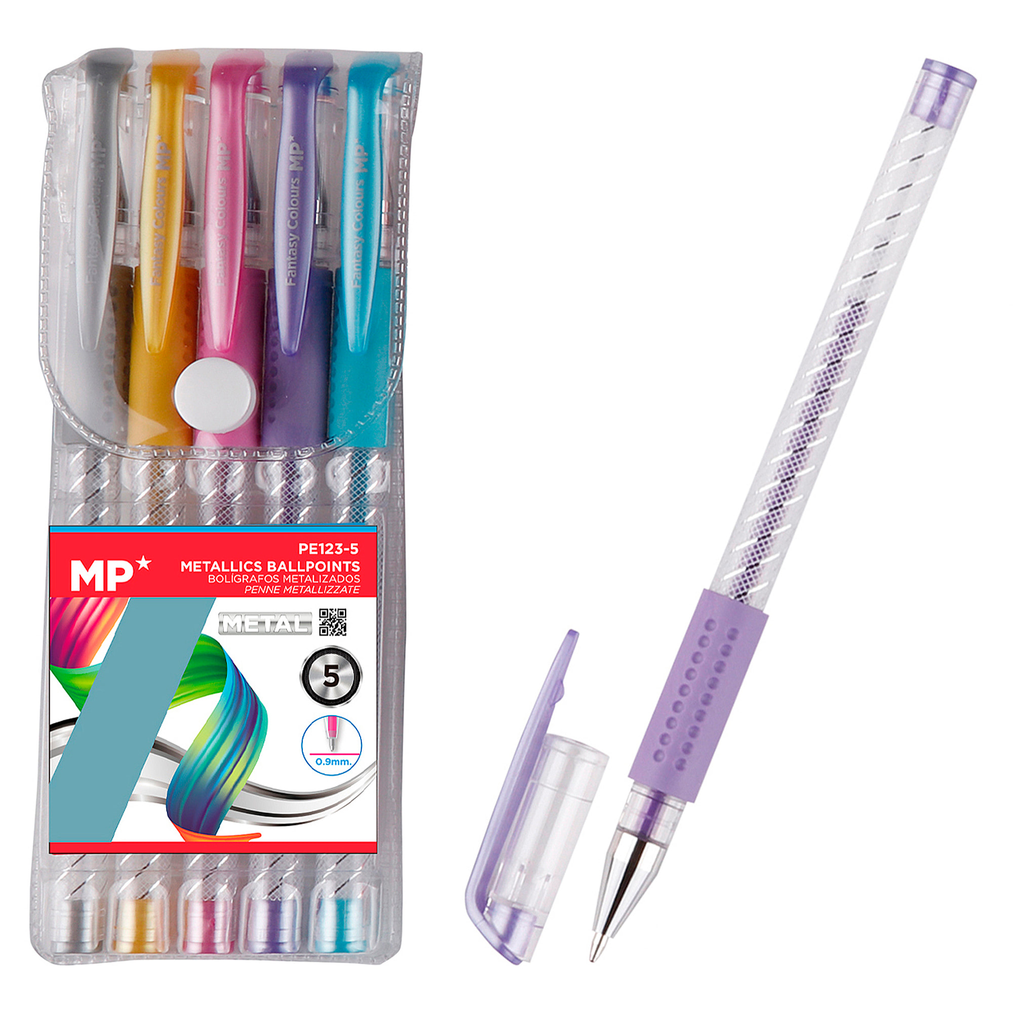 SET DI PENNE METALLIZZATE 5 COLORI