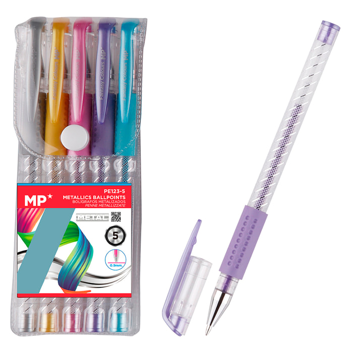 SET DI PENNE METALLIZZATE 5 COLORI