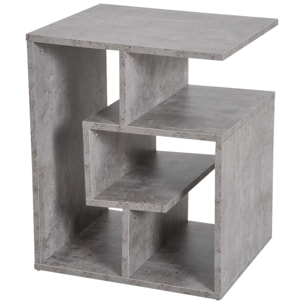 Homcom Mobiletto Libreria a 3 livelli in Legno Grigio Effetto Cemento 45x40x55cm