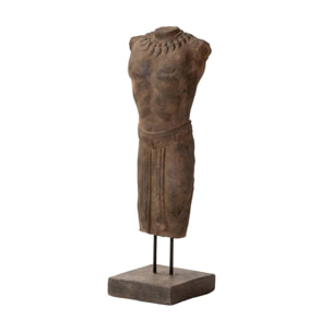 Figura Torso Hombre Piedra Marron 20x20x70 Cm