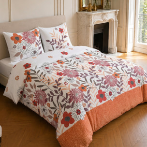 Parure housse de couette 100% microfibre motif floral - PRINTEMPS