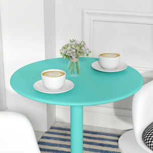 Mesa de Comedor Redonda para 2 Personas Mesa de Cocina de Acero para Interior y Exterior Ø60x72 cm Verde