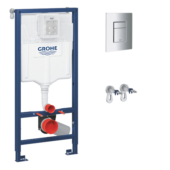 Pack Bâti-support Rapid SL + WC sans bride SAT + Abattant softclose + Plaque Chrome + Brosse de toilette OFFERTE