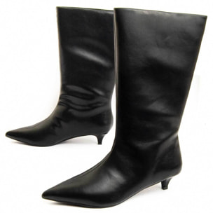Bota De Tacón - Negro - Altura: 3 Cm