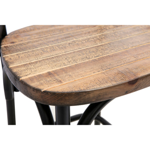 Tabouret de bar industriel en bois et métal noir 65 cm JAKE