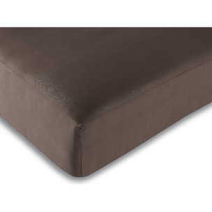 Drap housse 100% Coton/57 fils/cm² - Choco