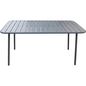 Table jardin en métal "Bilbao" - 150 x 90 x 71 cm - Gris