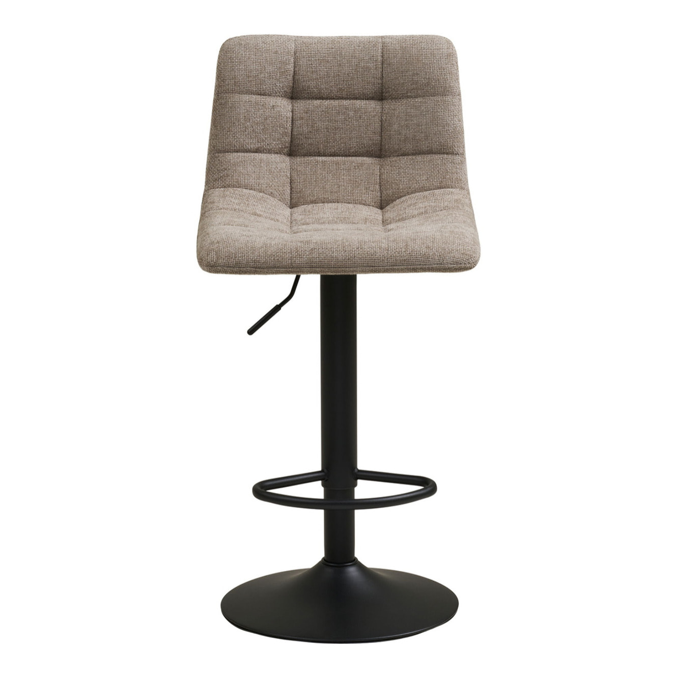 Set 2 sgabelli da bar Middelfart in poliestere grigio con gambe nere regolabile in altezza