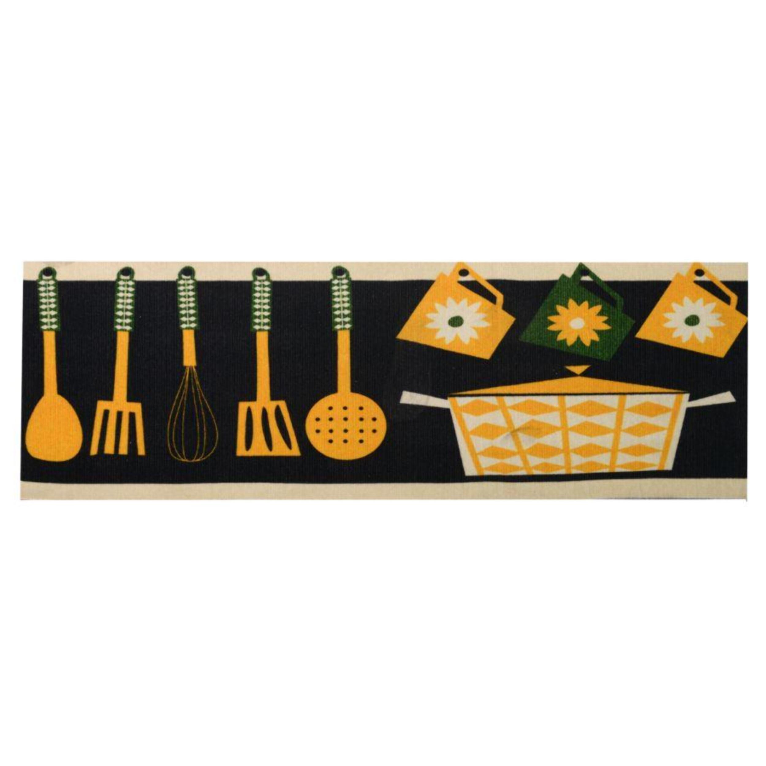 Tappeto in pvc per cucina giallo e nero cm120x50x0.6