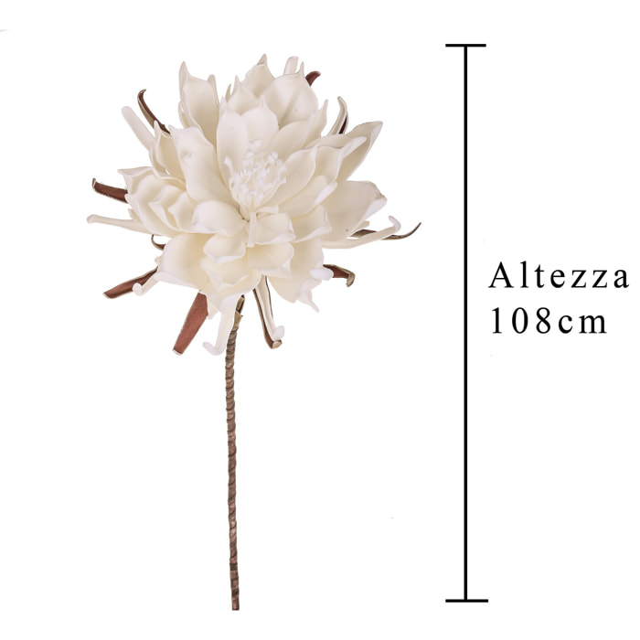 Fiore Di Ninfea. Altezza 108 Cm - Pezzi 3 - 25X108X20cm - Colore: Bianco - Bianchi Dino - Fiori Artificiali