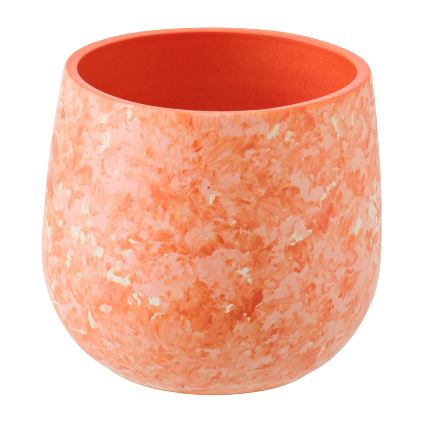 J-Line Cache-Pot - céramique - orange/blanc - small