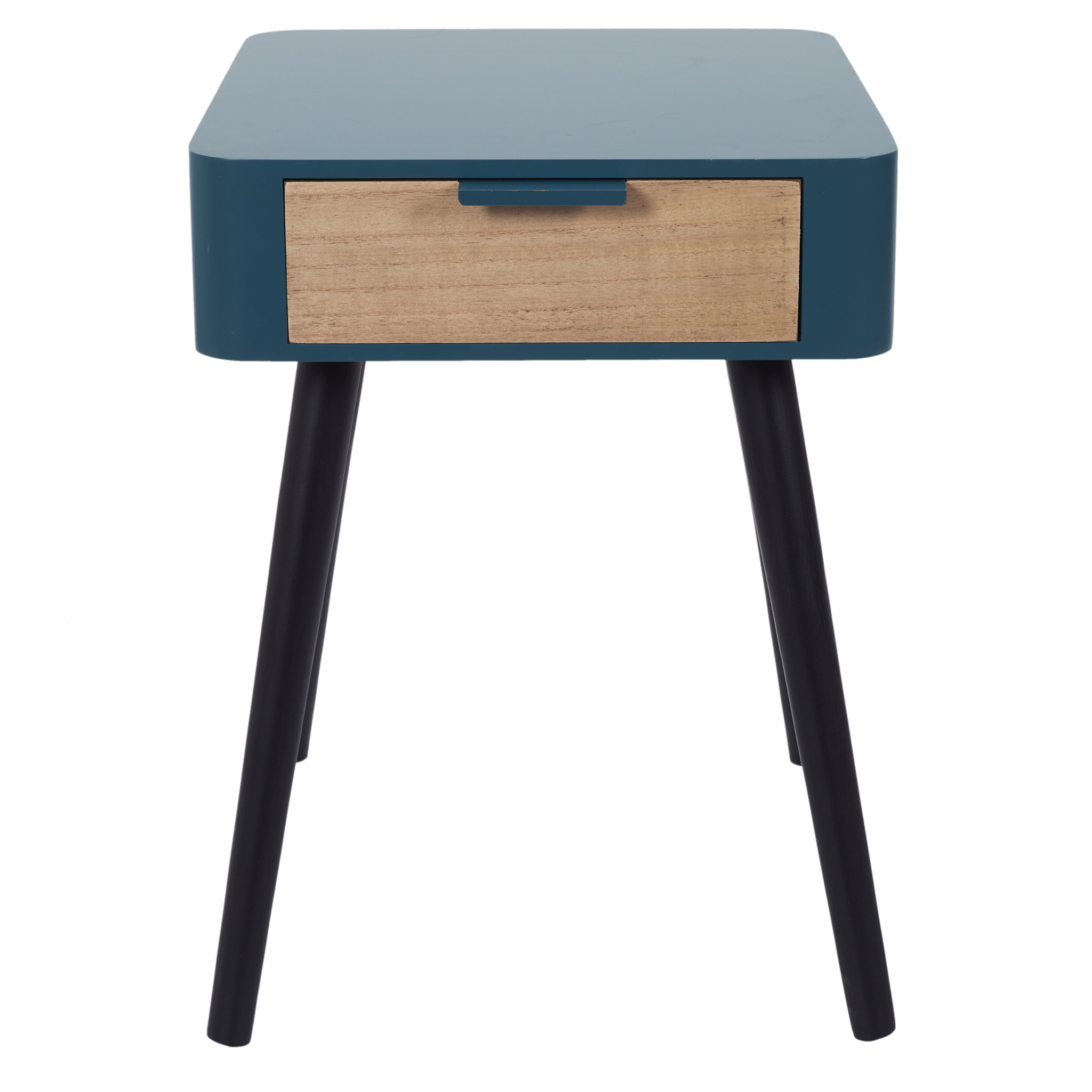 Chevet 1 Tiroir En Bois Bleu Canard