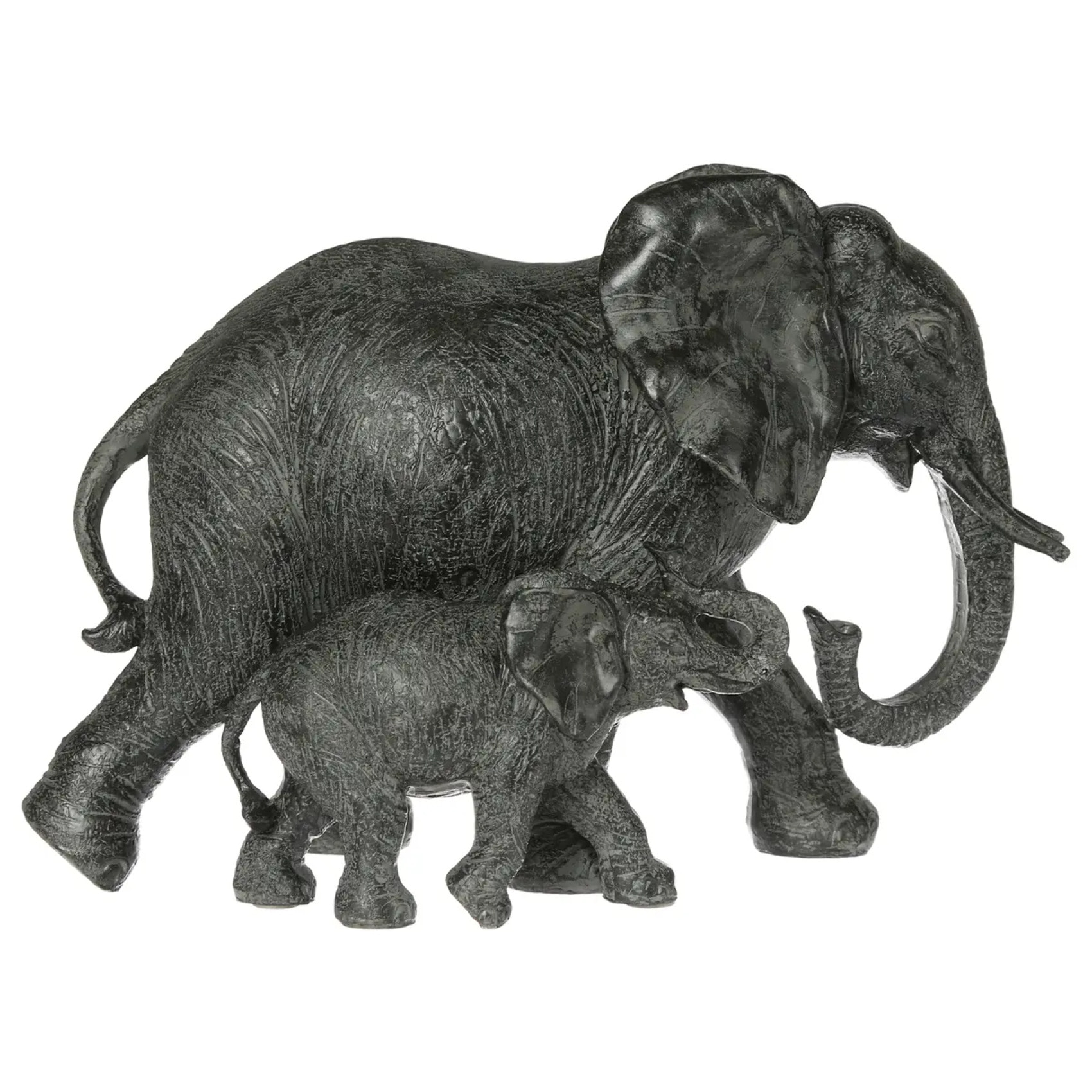 Statue 2 éléphants Kenna H.15,5cm résine