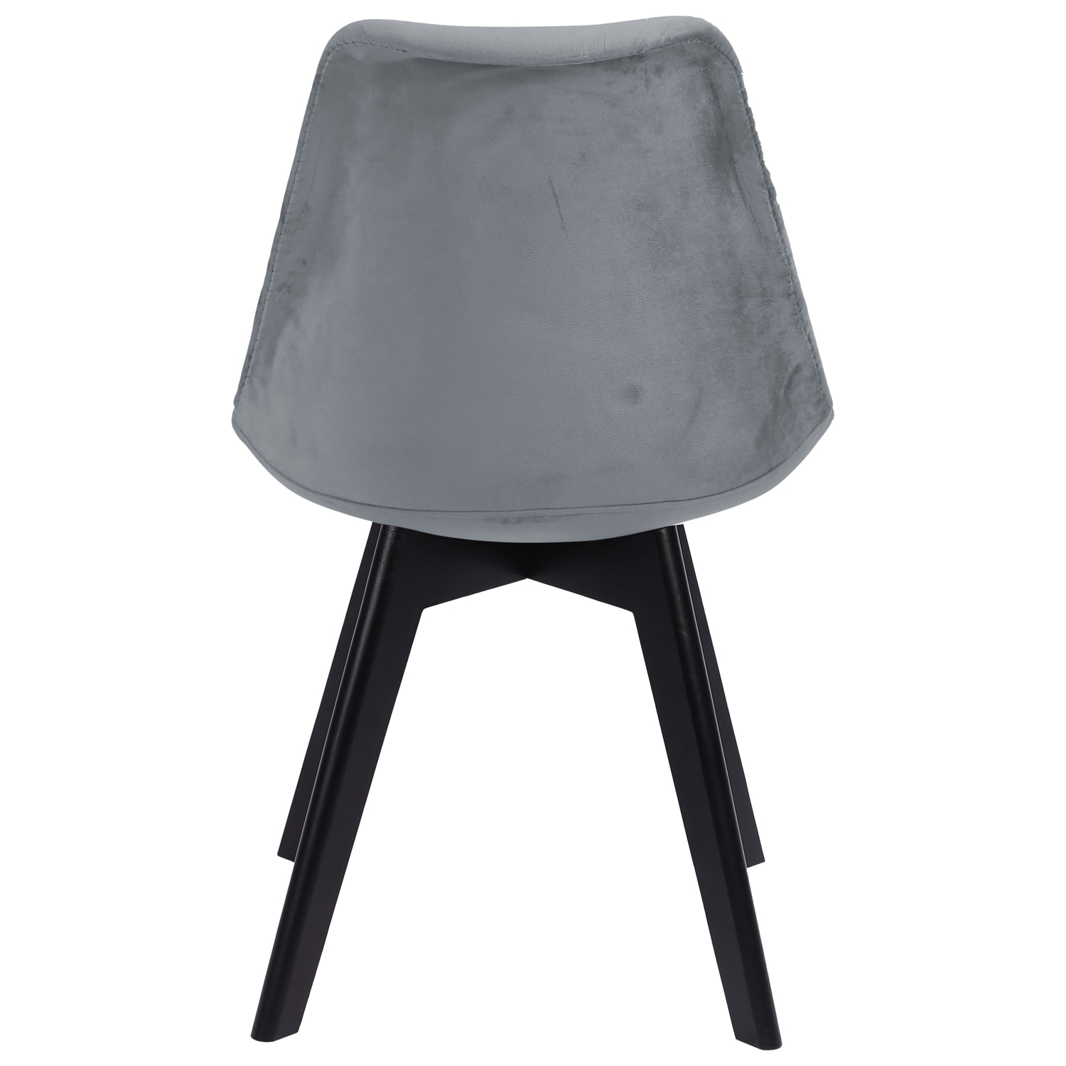 Lot de 4 chaises en velours NORA grises avec coussin