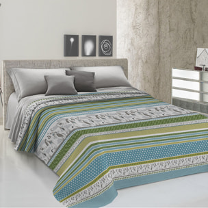 Copriletto di cotone baubau verde