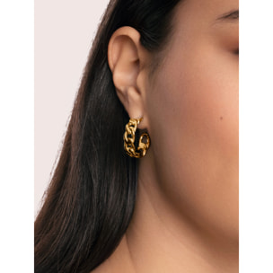 Orecchino Chunky Link  in Acciaio Placcato Oro