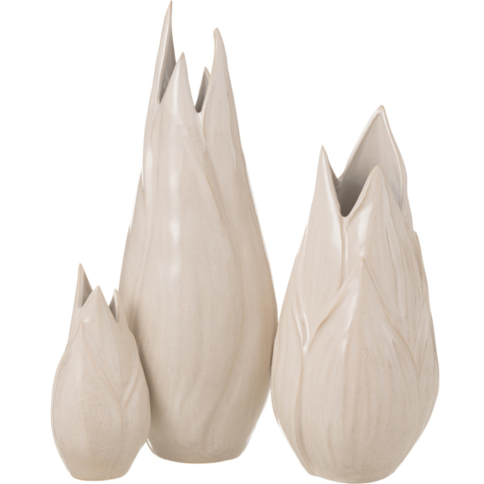 J-Line vase Ibiza Brillant - céramique - beige - large - 56.5 cm de hauteur