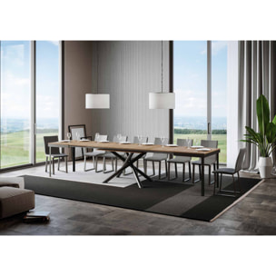 Table extensible 90x120/380 cm Famas Evolution Chêne Nature cadre Anthracite