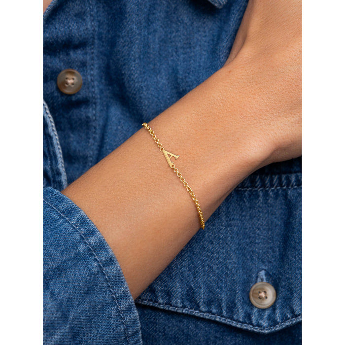 Bracciali Single Letter Argento Placcato Oro
