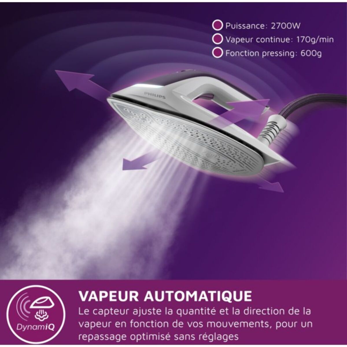 Centrale vapeur PHILIPS PSG8050/30 violet 1,8L