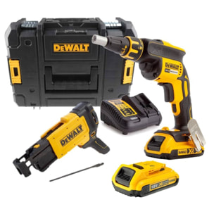 Visseuse plaques de plâtre 18V avec chargeur de vis en TSTAK - DEWALT - avec 2 batteries 18V 2.0Ah + Chargeur - coffret - DCF620D2K