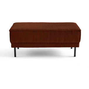 Charlie - pouf - pieds hauts - en velours côtelé - Terracotta