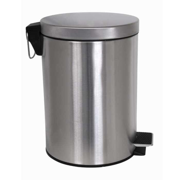 Poubelle à pédale Inox 12L Gris MSV