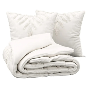 Parure de lit Inuit dreams coton blanc ivoire 240x220cm