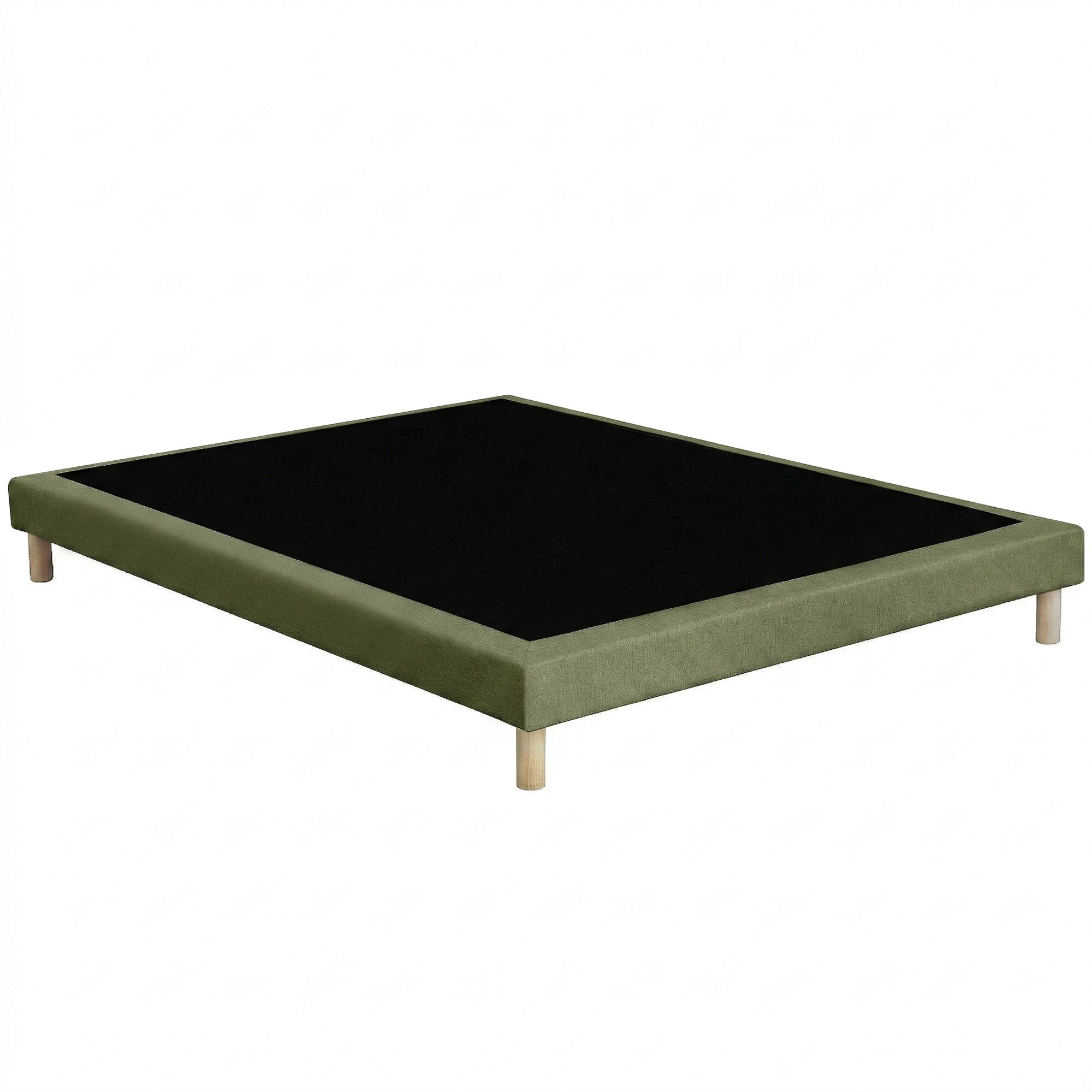 Ensemble matelas mousse haute résilience CALLISTO, H29 cm, accueil mémoire de forme, sommier vert