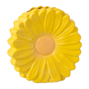 J-Line Vase Fleur - porcelaine - jaune