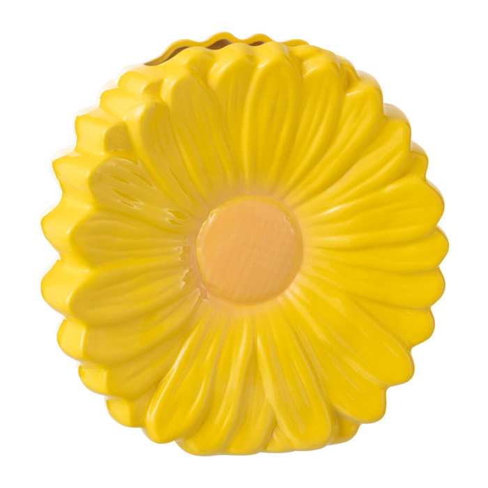 J-Line Vase Fleur - porcelaine - jaune