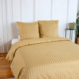 Parure housse de couette 3pcs 100% microfibre unie - jaune blond