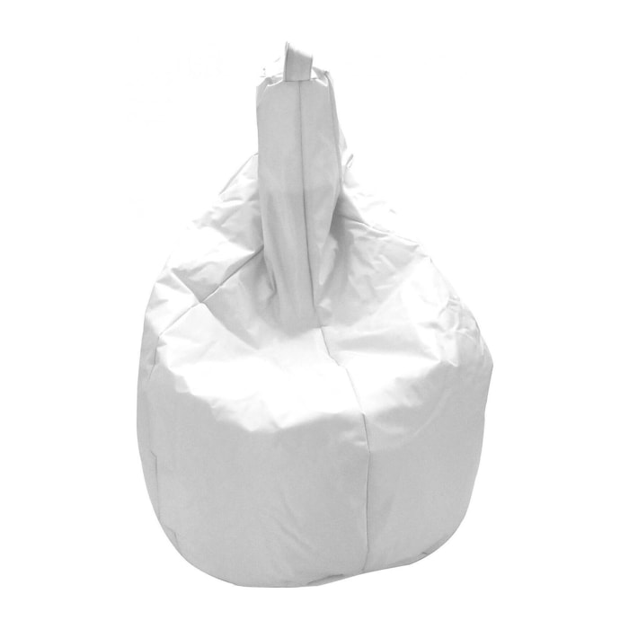 Pouf Angillina, Poltrona multiuso, Poltroncina sacco, Pouf poggiapiedi, Made in Italy, 80x80 h120 cm, Bianco