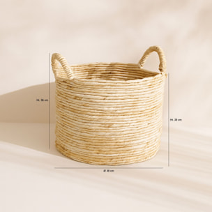 Panier en abaca avec poignées 38cm ABIR