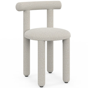Chaises Rania tissu bouclette crème - lot de 2