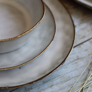 Lot de 6 assiettes plates en grès gris 27,5cm BORAL