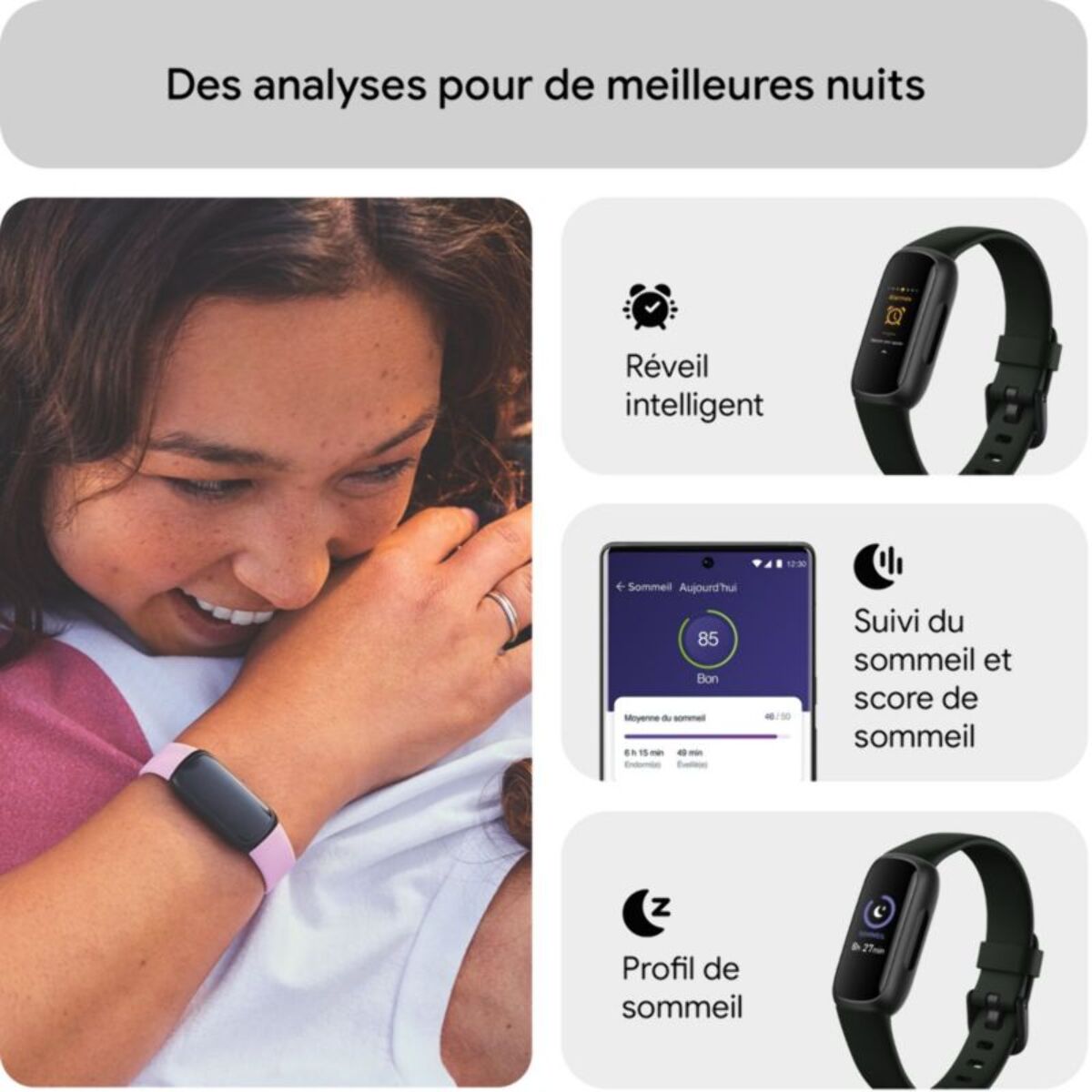 Bracelet connecté FITBIT Inspire 3 Noir