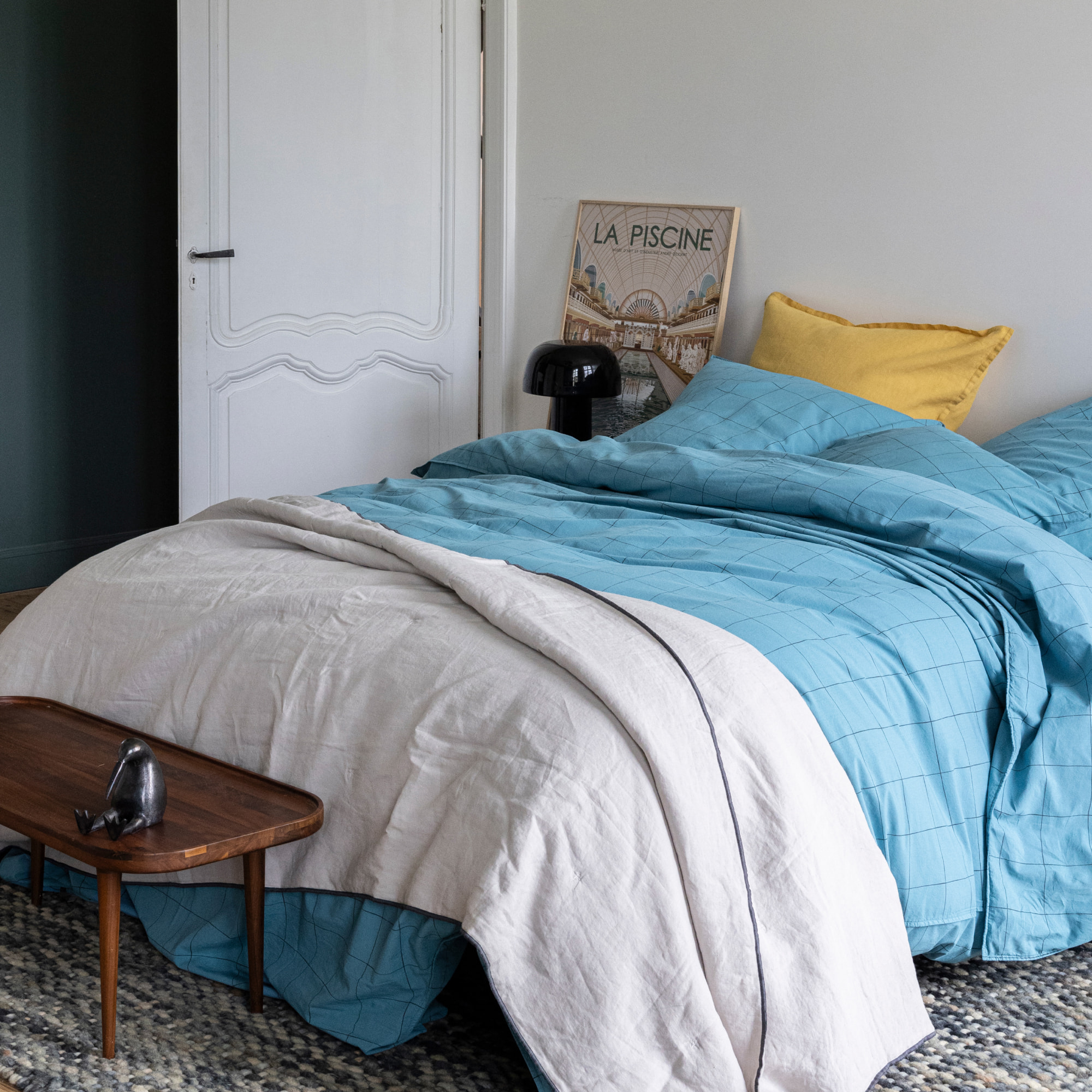 Housse de couette en percale de coton lavé, IMPRESSION GRAPHIQUE