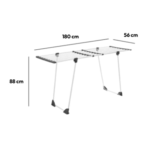 Étendoir à linge pliant tubes extensibles 17m Sinaï