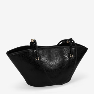 Bolso de hombro negro con doble asa