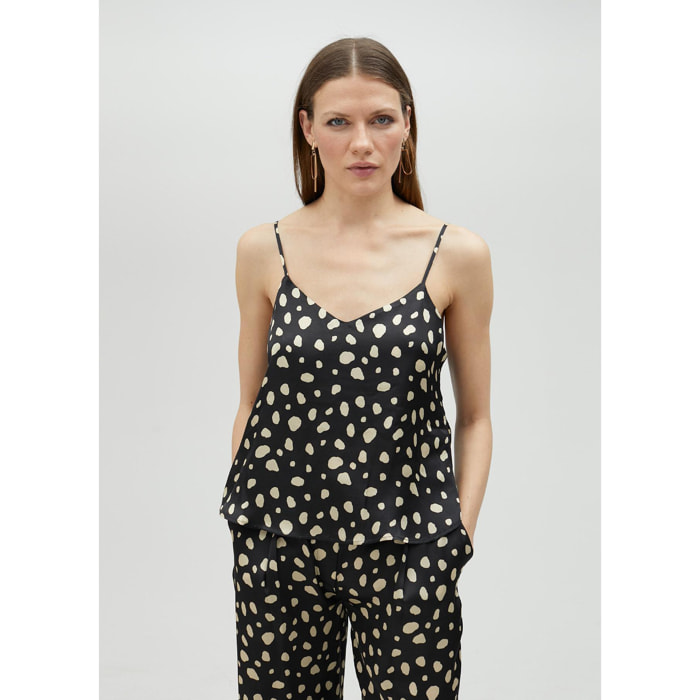 Top stile lingerie pois
