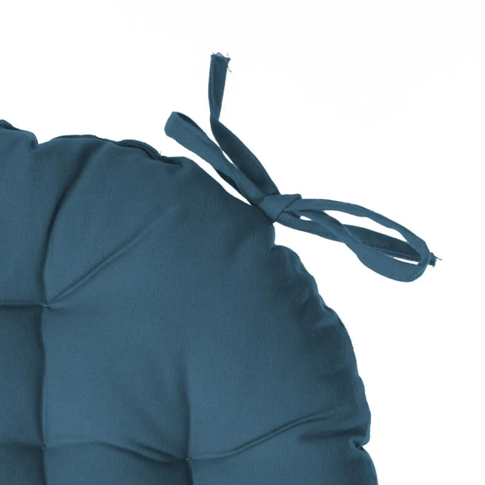 Galette de chaise "Anjali" ronde bleu D38cm