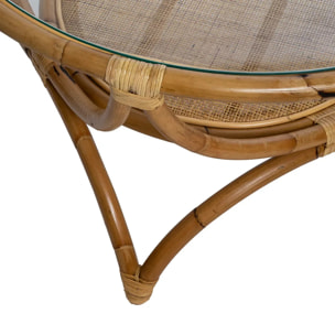 Table basse "Farah" rotin D90cm