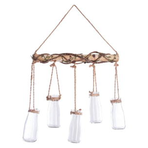 Set de 5 soliflores suspendus "Sid" en verre 44x40cm