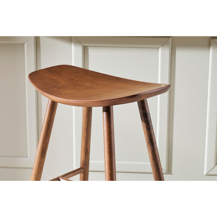 Tabouret de bar design noyer H65 cm DEMORY
