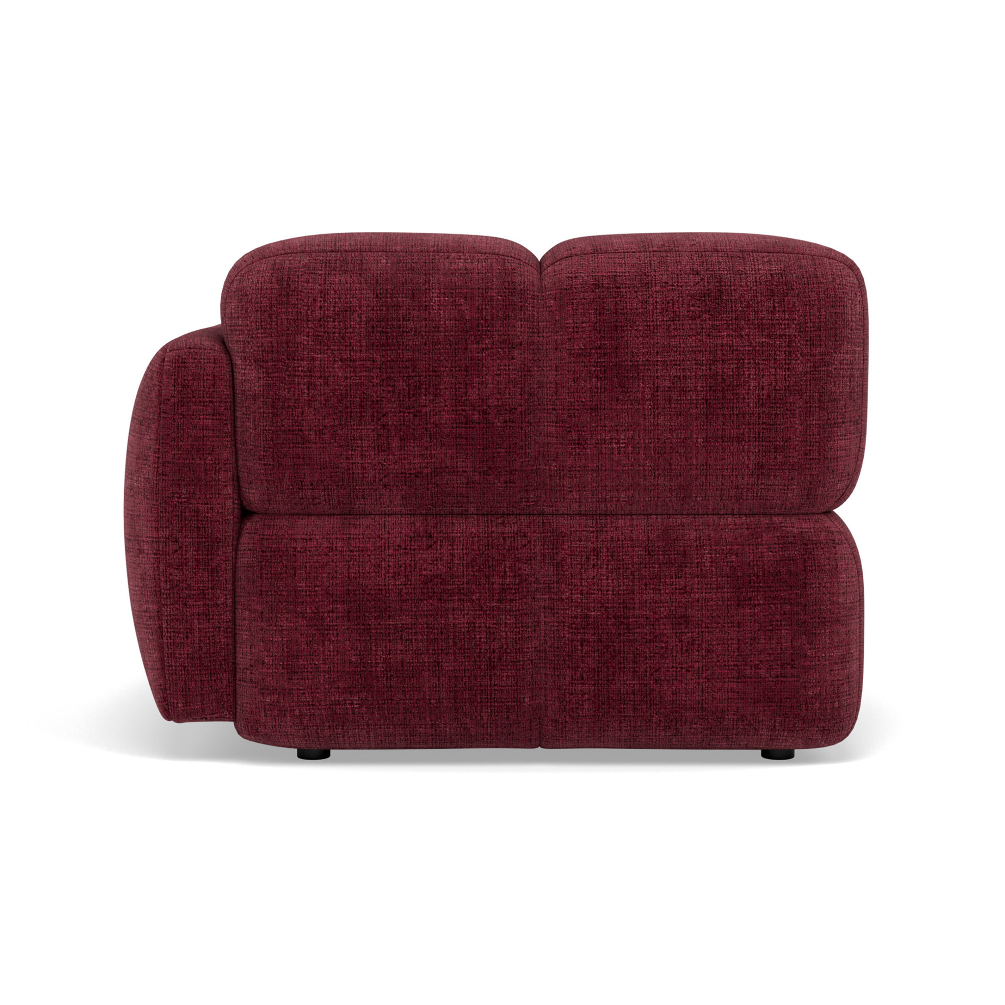 Grace - module d'assise droit en velours texturé - Prune